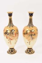 Pair of Royal Crown Derby Imari style vases, of baluster form, pattern 2553, 29.5cm high