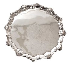 George III silver salver, London 1776.