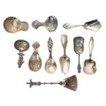 Collection of 19th/20th century Dutch and other Continental silver and white metal caddy spoons