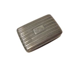 William IV silver vinaigrette of rectangular form, with reeded decoration