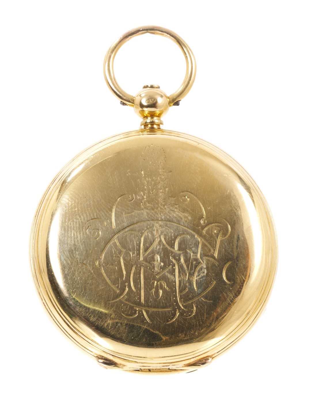 Victorian 18ct gold hunter pocket watch by Moyle, Chichester - Image 2 of 3
