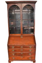 Unusual George III colonial hardwood bureau bookcase