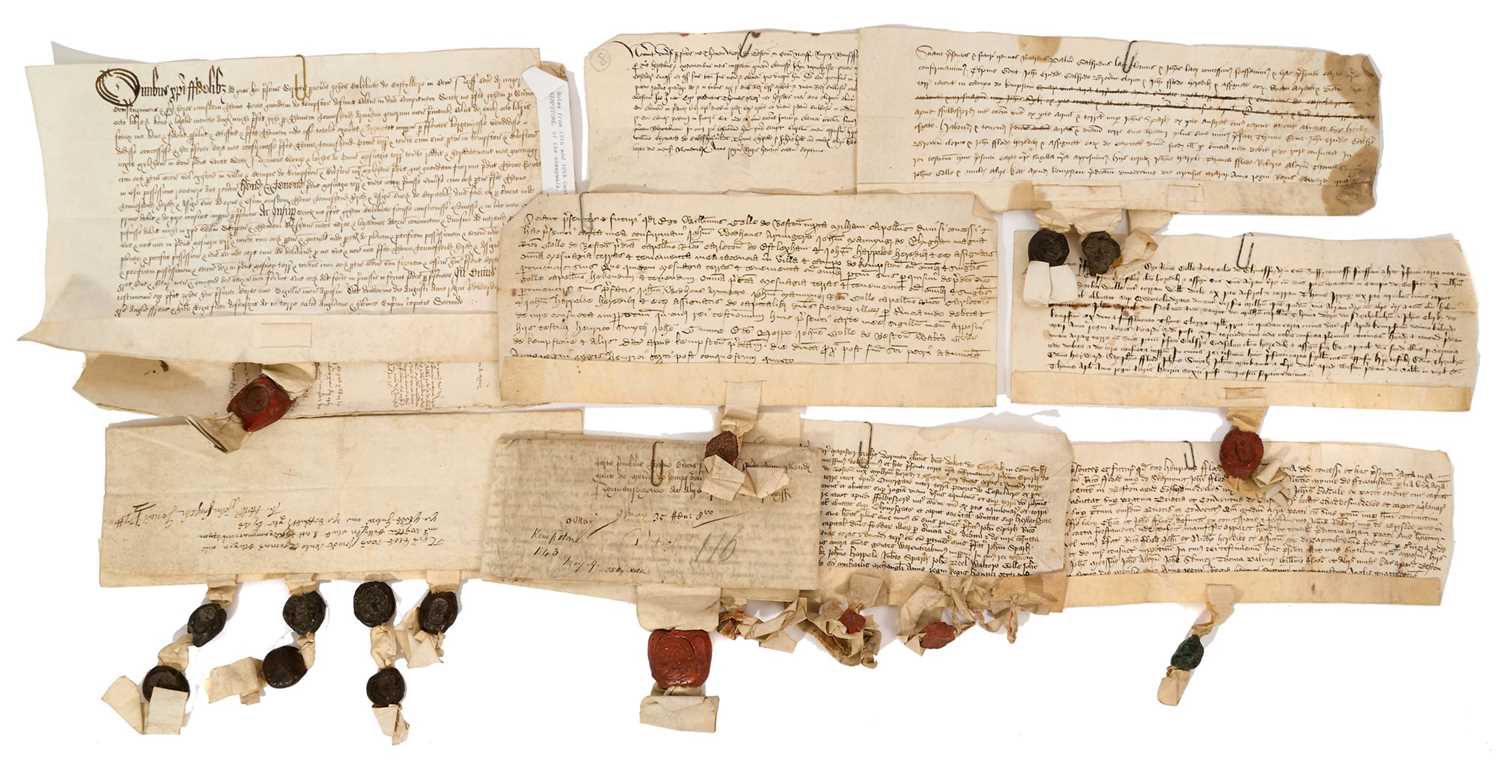 Of Norfolk interest: Good collection of early indentures on vellum and paper