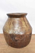 Large treen carved pot