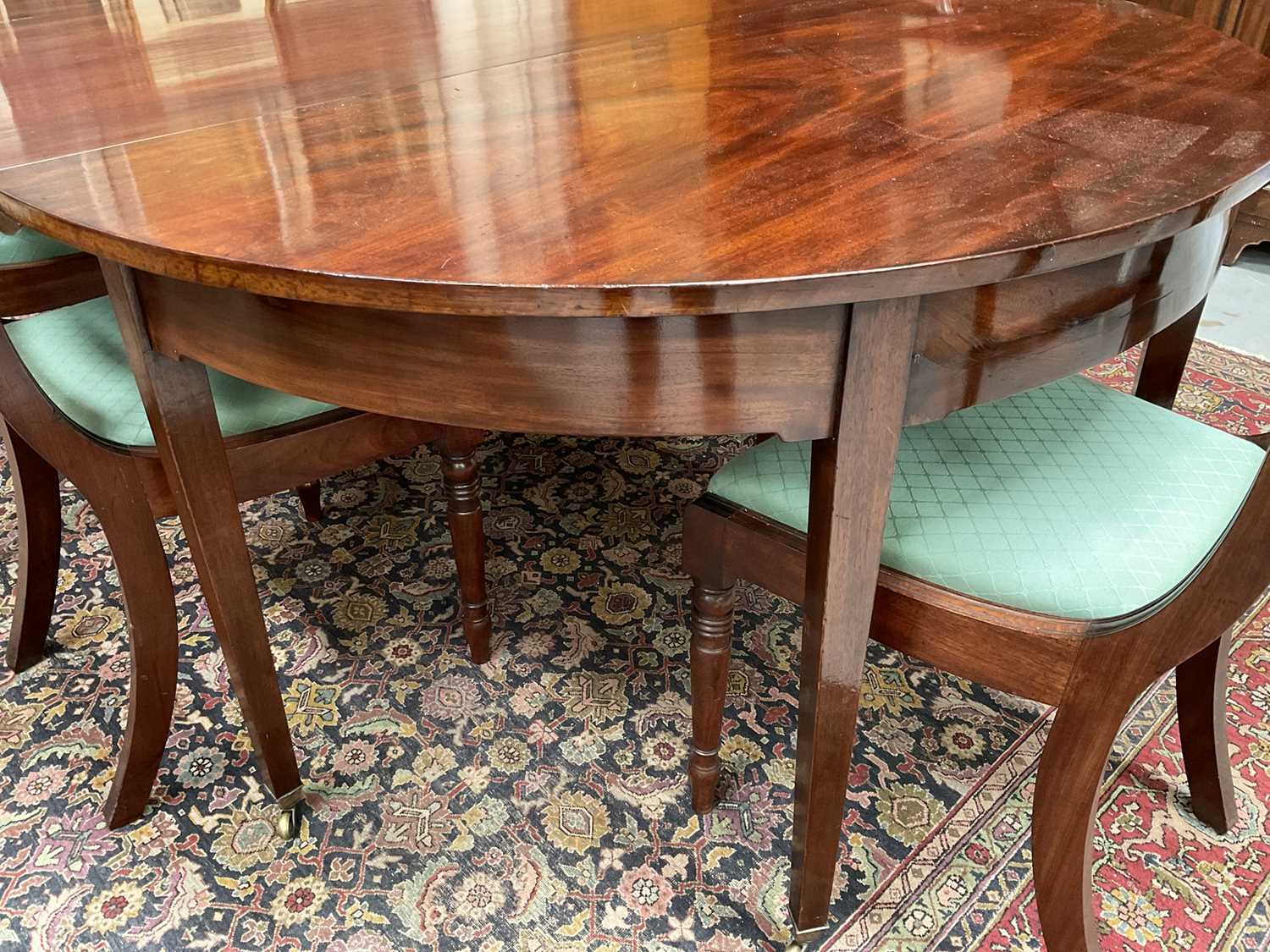 Regency mahogany D-end dining table - Image 2 of 6