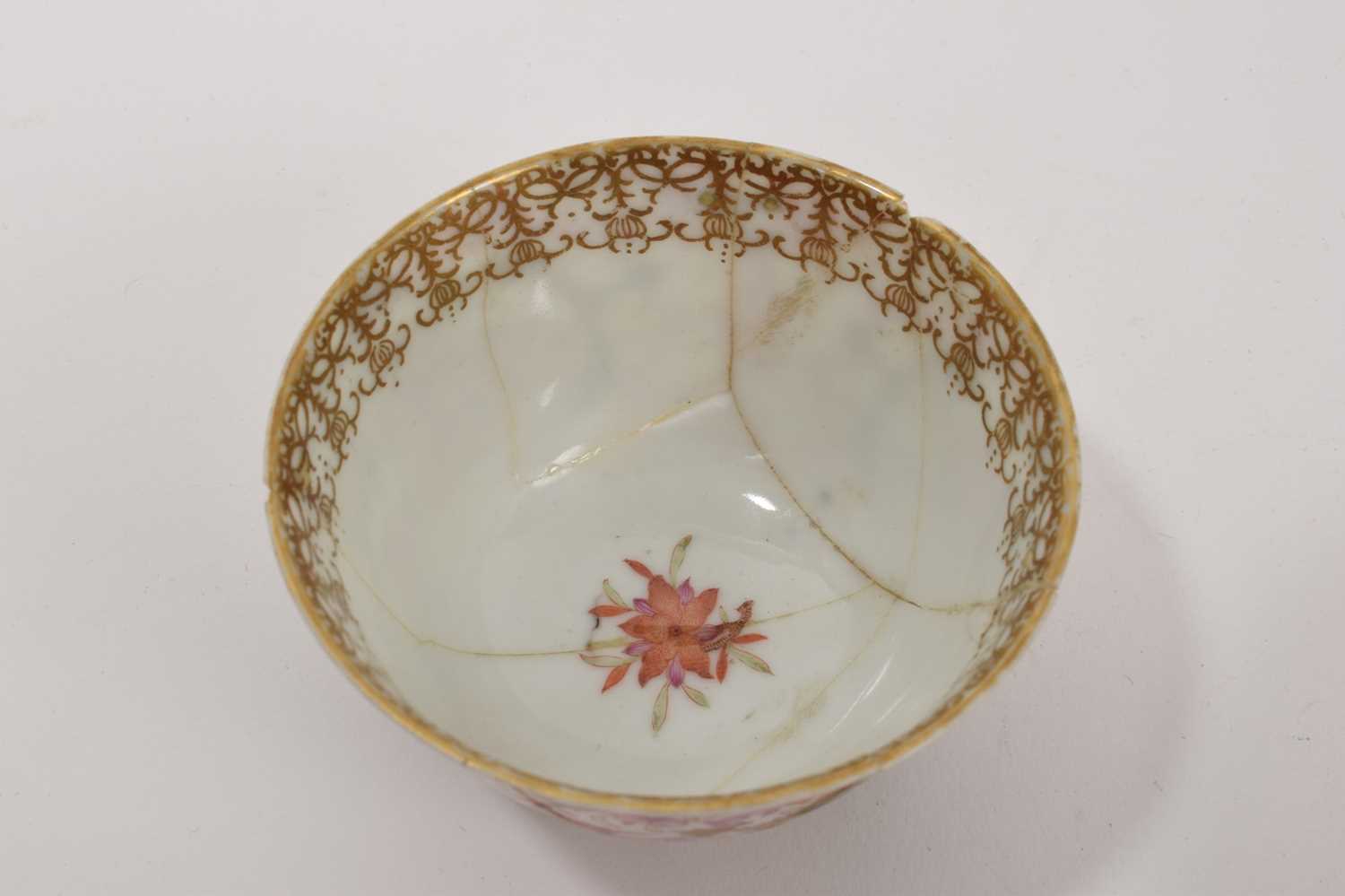 Chinese Meissen-style tea bowl and saucer - Image 4 of 6