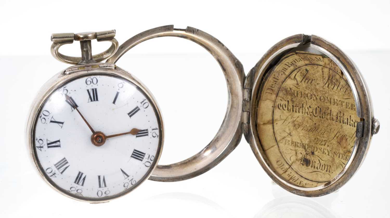 Mid 18th silver pair-cased pocket watch - Image 2 of 3