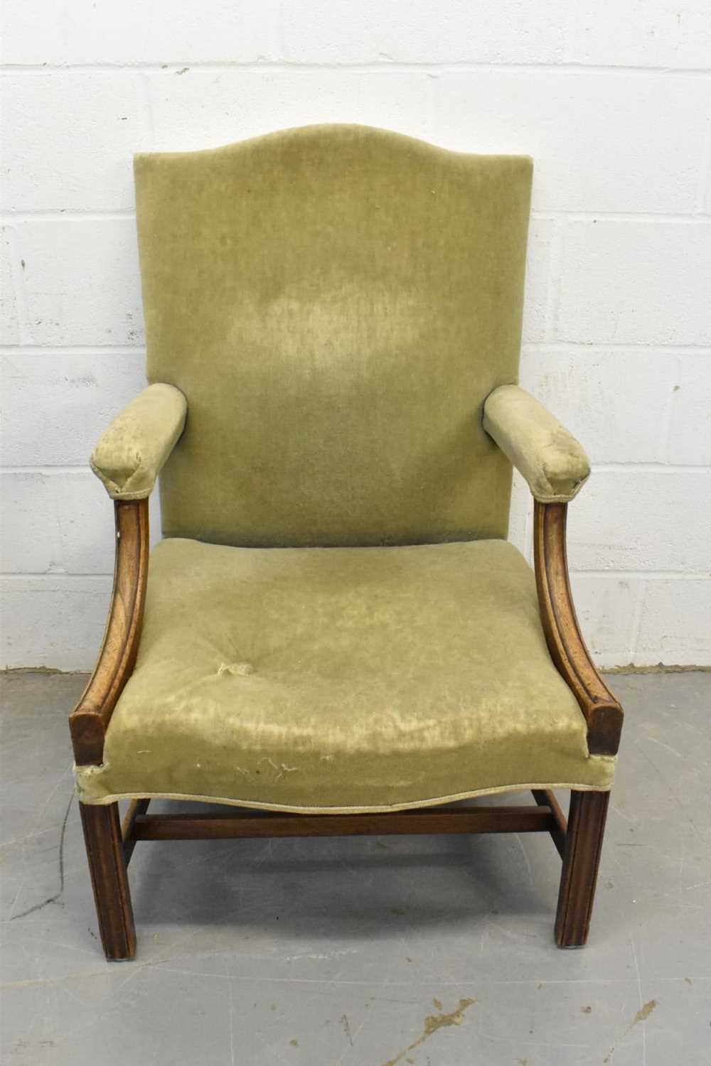 George III mahogany Gainsborough open armchair - Image 2 of 10