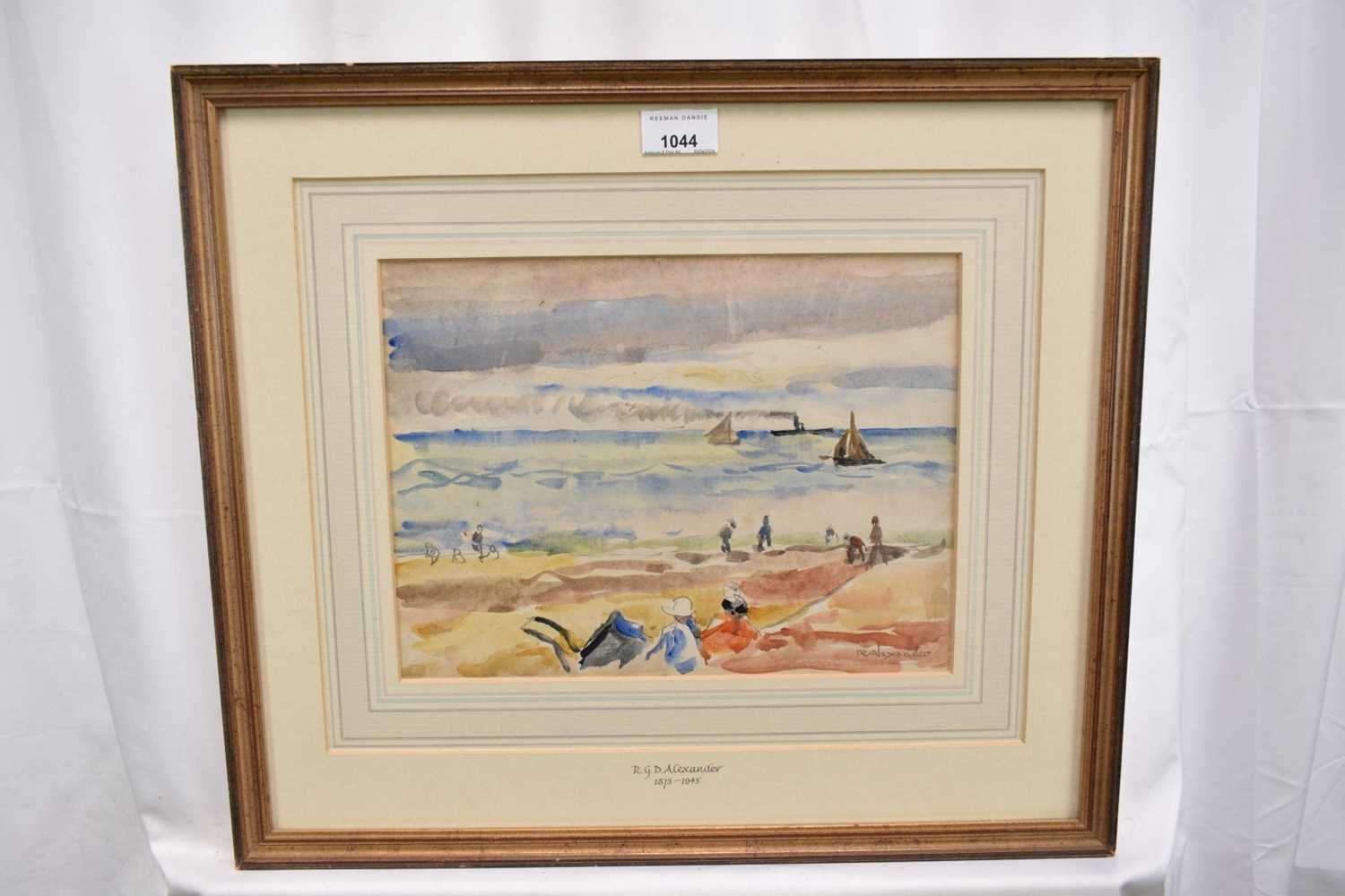 Robert G. D. Alexander (1875-1945) watercolour and pencil - Beside the Breakwater, Walton on the Naz - Image 2 of 3