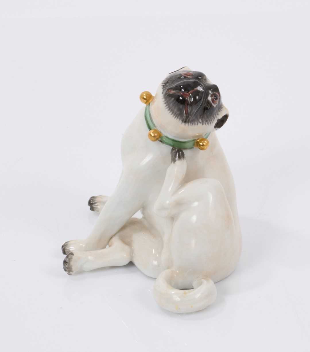 Meissen porcelain pug figure - Image 2 of 4