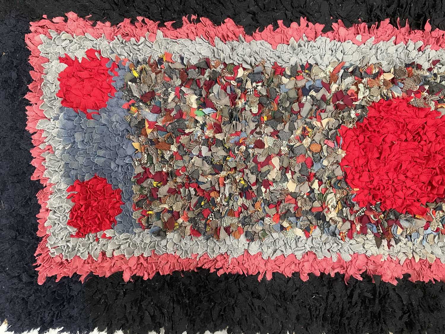 Rag rug with abstract design, 160 x 70cm - Image 2 of 3
