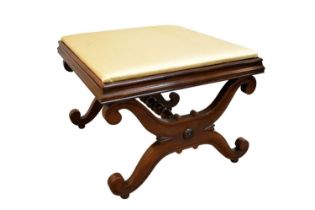 19th century mahogany X-frame stool