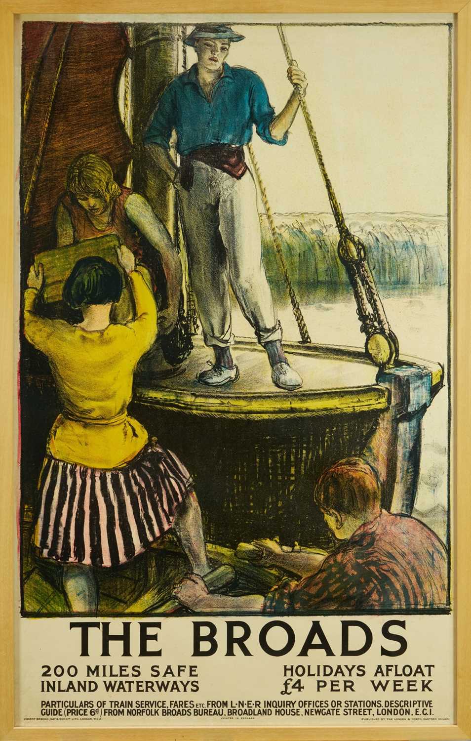 *Gerald Spencer Pryse (1882-1956) Norfolk L.N.E.R travel poster - The Broads, 101cm x 62.5cm, in gla