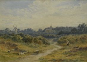 Alfred Powell, 19th century watercolour - Lowestoft Common, signed, 24cm x 34cm, mounted in glazed f
