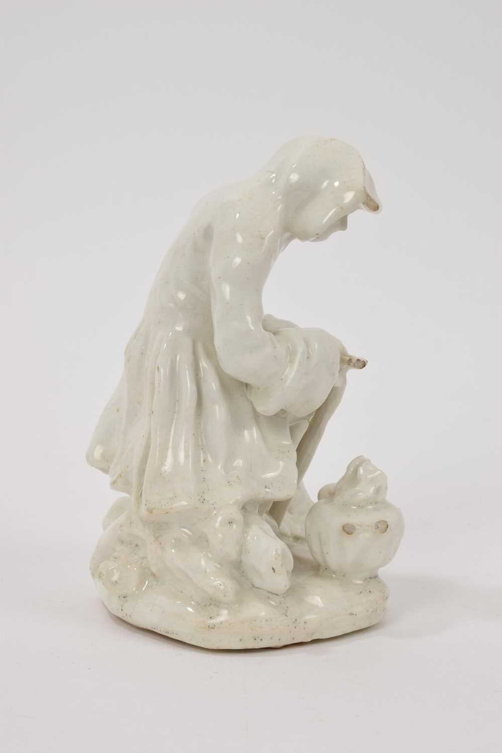 Bow white glazed porcelain figure of a man before a brazier emblematic of winter, probably Longton H - Bild 4 aus 5