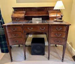 Edwardian inlaid mahogany writing desk