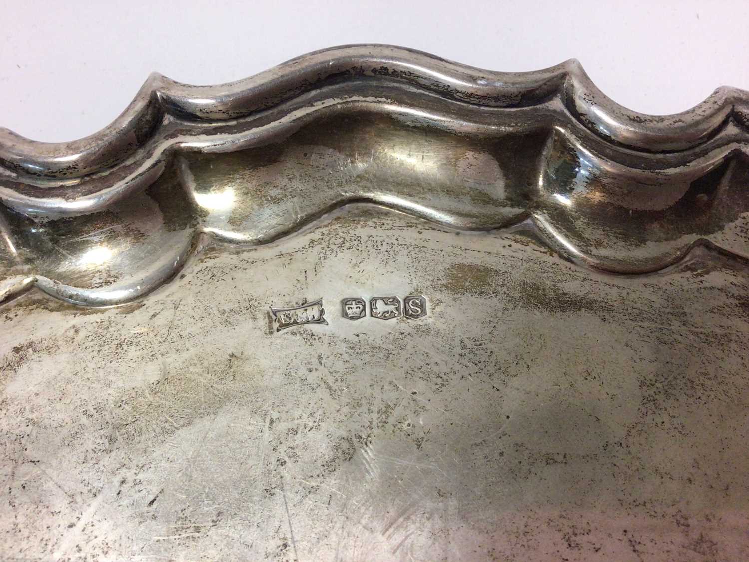 Contemporary silver salver by Walker & Hall - Image 2 of 2