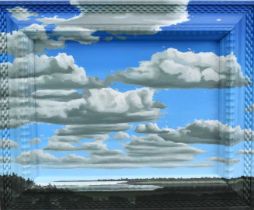 A. Lincoln Taber (Contemporary) oil on canvas and frame - Landscape and clouds, 46cm x 57cm, overall
