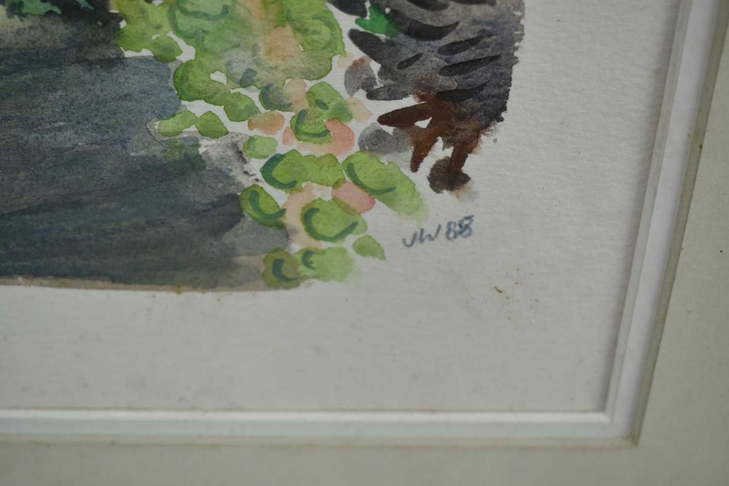 *Joan Warburton (1920-1996) watercolour - Garden in Suffolk, signed and dated '88, titled verso, 35c - Image 3 of 5