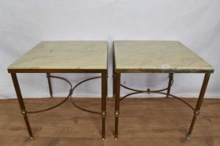 Pair of marble topped side tables