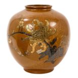 Good quality Japanese bronze and silvered metal vase