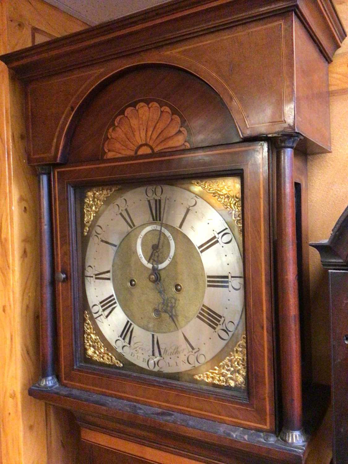 George III Irish inlaid mahogany longcase clock by George Walker, Dublin - Image 2 of 9