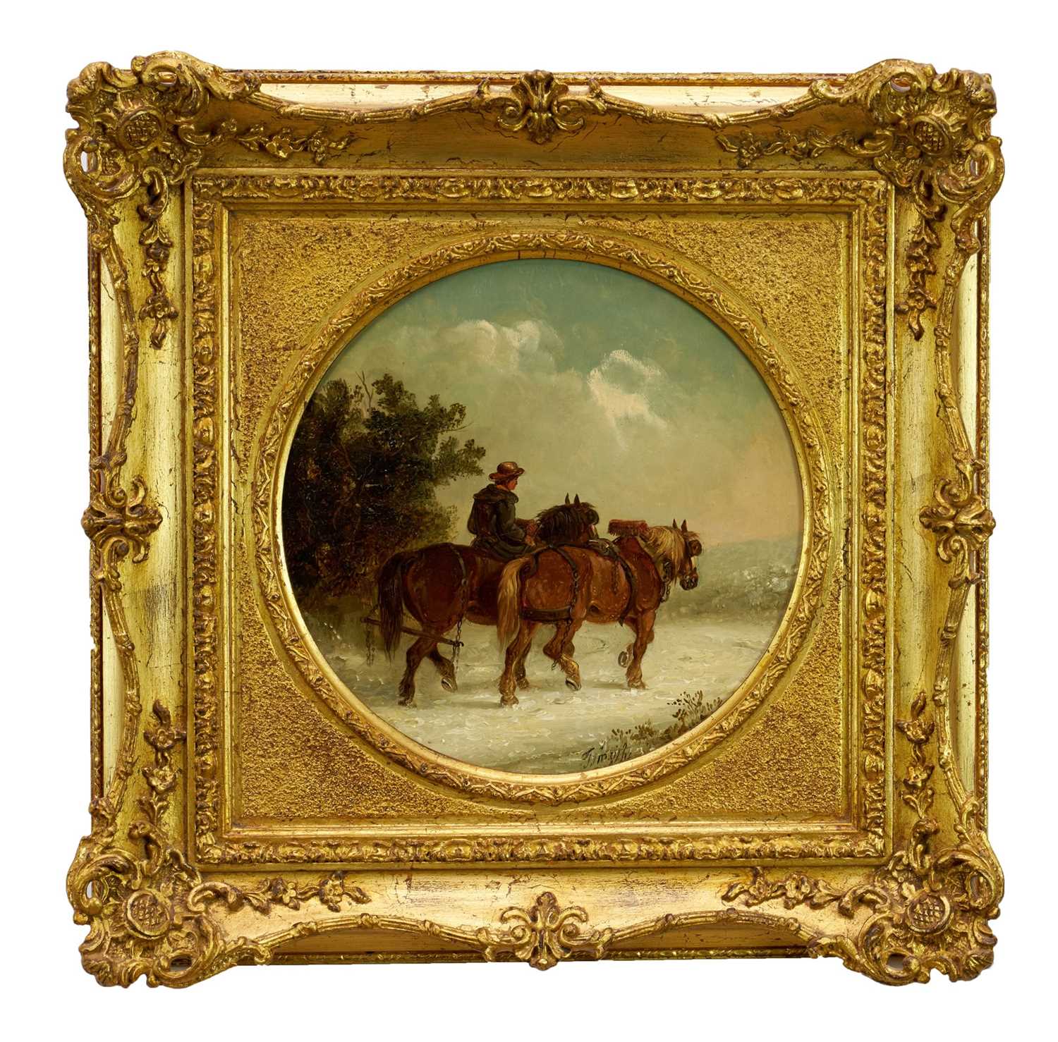 Thomas Smythe (1825-1906) pair of oils on canvas laid on panel - Snow Covered Landscapes, Homeward B - Bild 2 aus 12