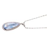 Sapphire and diamond pendant necklace