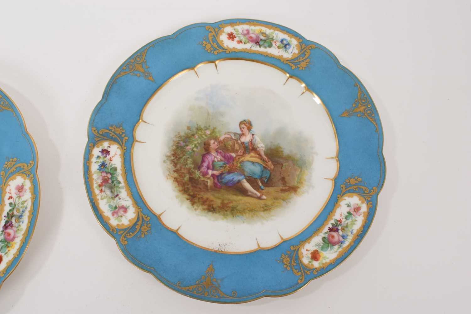 Four Sèvres painted cabinet plates - Image 3 of 9