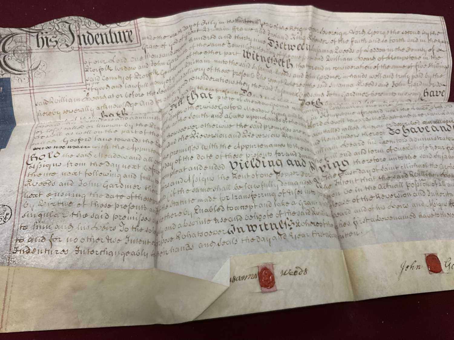 Large collection of indentures on vellum and paper, 17th century and later - Image 68 of 77