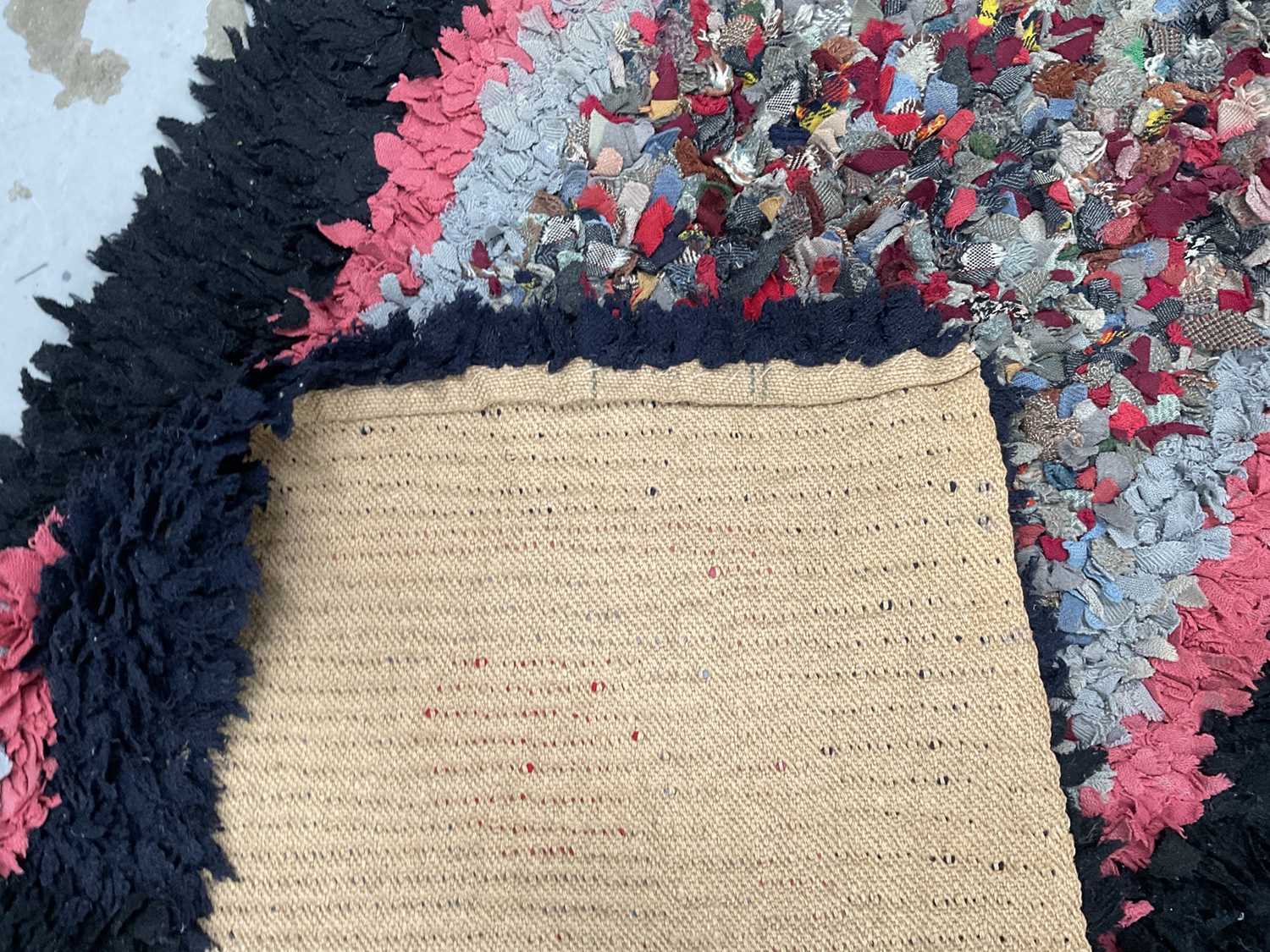 Rag rug with abstract design, 160 x 70cm - Image 3 of 3