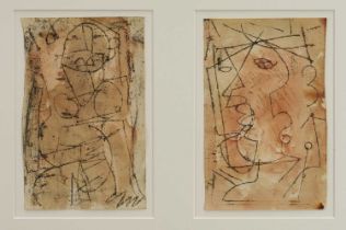 Roy Turner Durrant (1925-1998) two mixed media on paper drawings - Figure & Head, 20cm x 13cm each