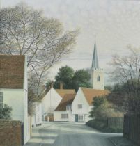 Michael Pettersson (b.1939) watercolour - Court Street Nayland, signed and dated 2-'80, together wit