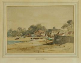 *Arthur Edward Davies (1893-1989) pencil and watercolour - Pin Mill, inscribed, signed and dated '53