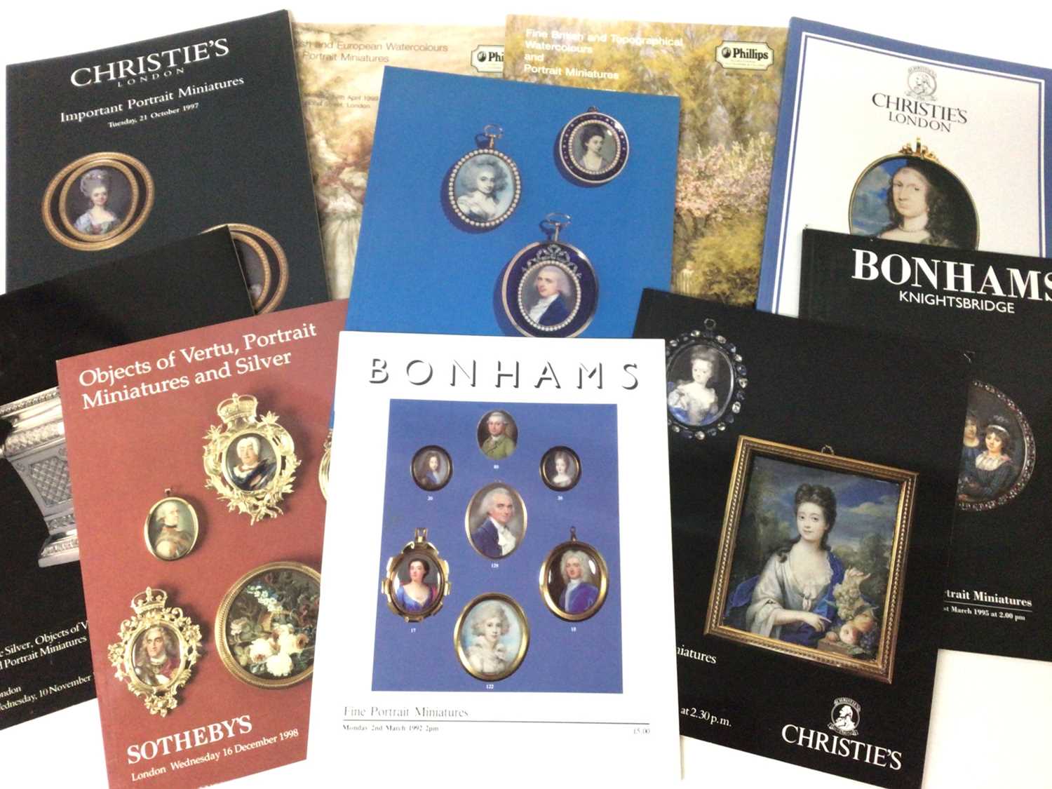 Large collection of portrait miniature reference books and catalogues