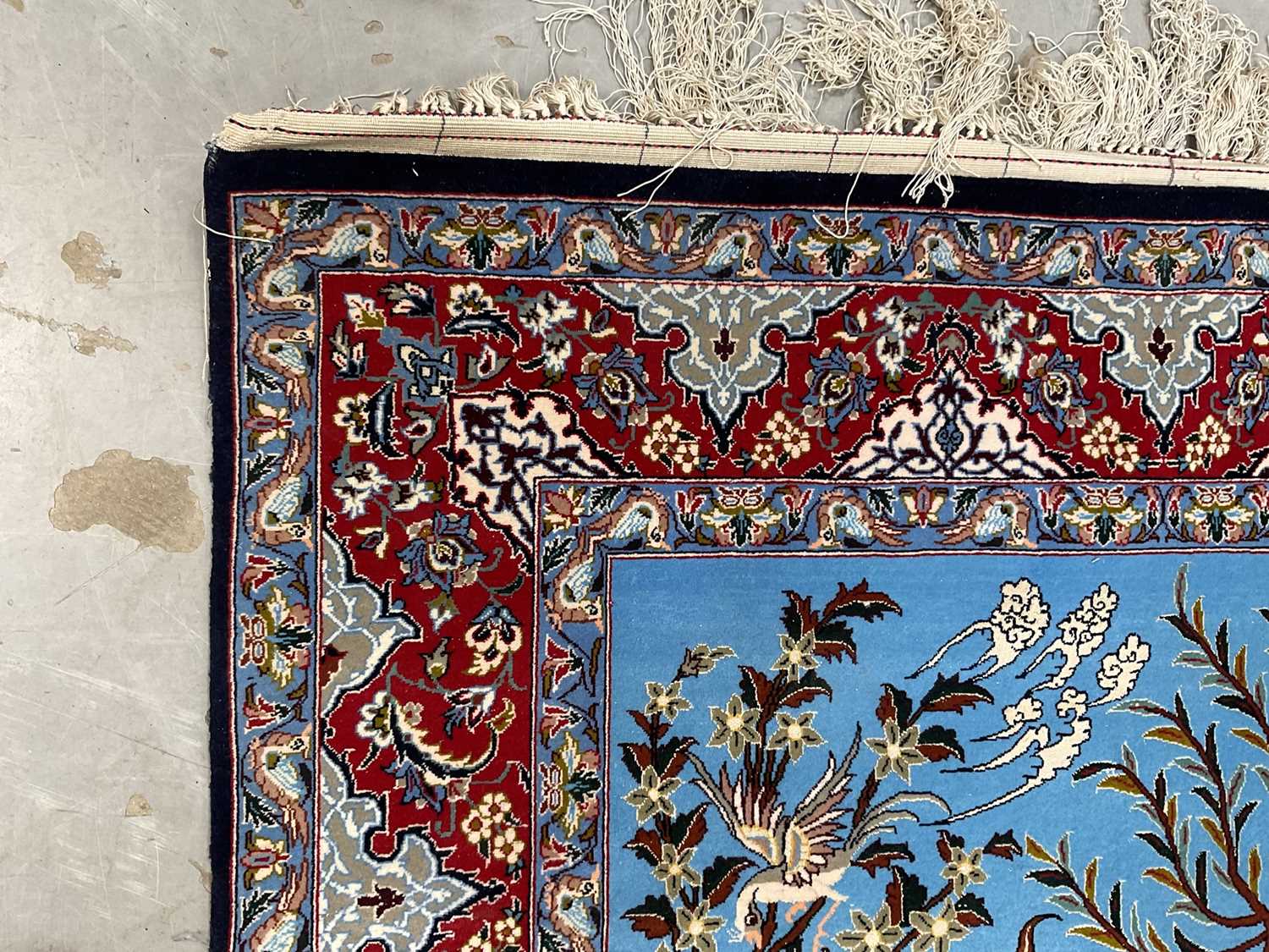 Fine part silk pictorial Isfahan - Image 4 of 7