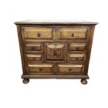 Rare late 17th century fruitwood chest of drawers