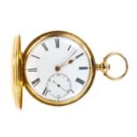 Victorian 18ct gold hunter pocket watch by Moyle, Chichester