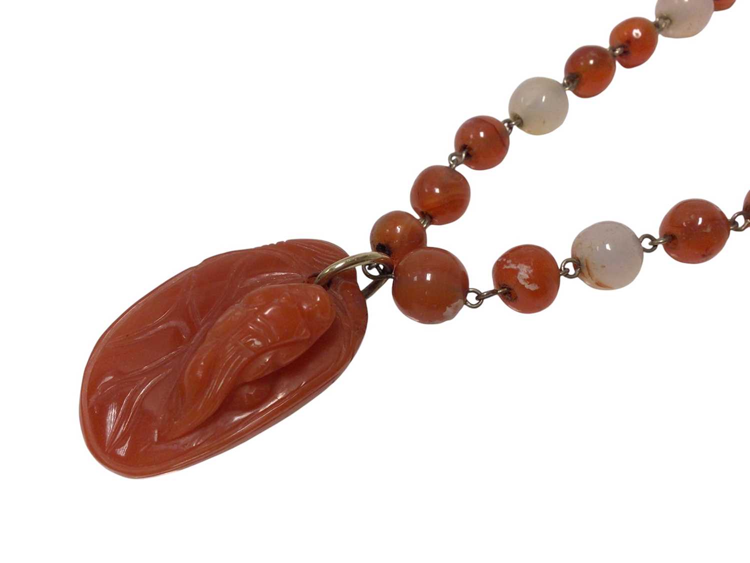 Chinese hardstone necklace - Image 3 of 5