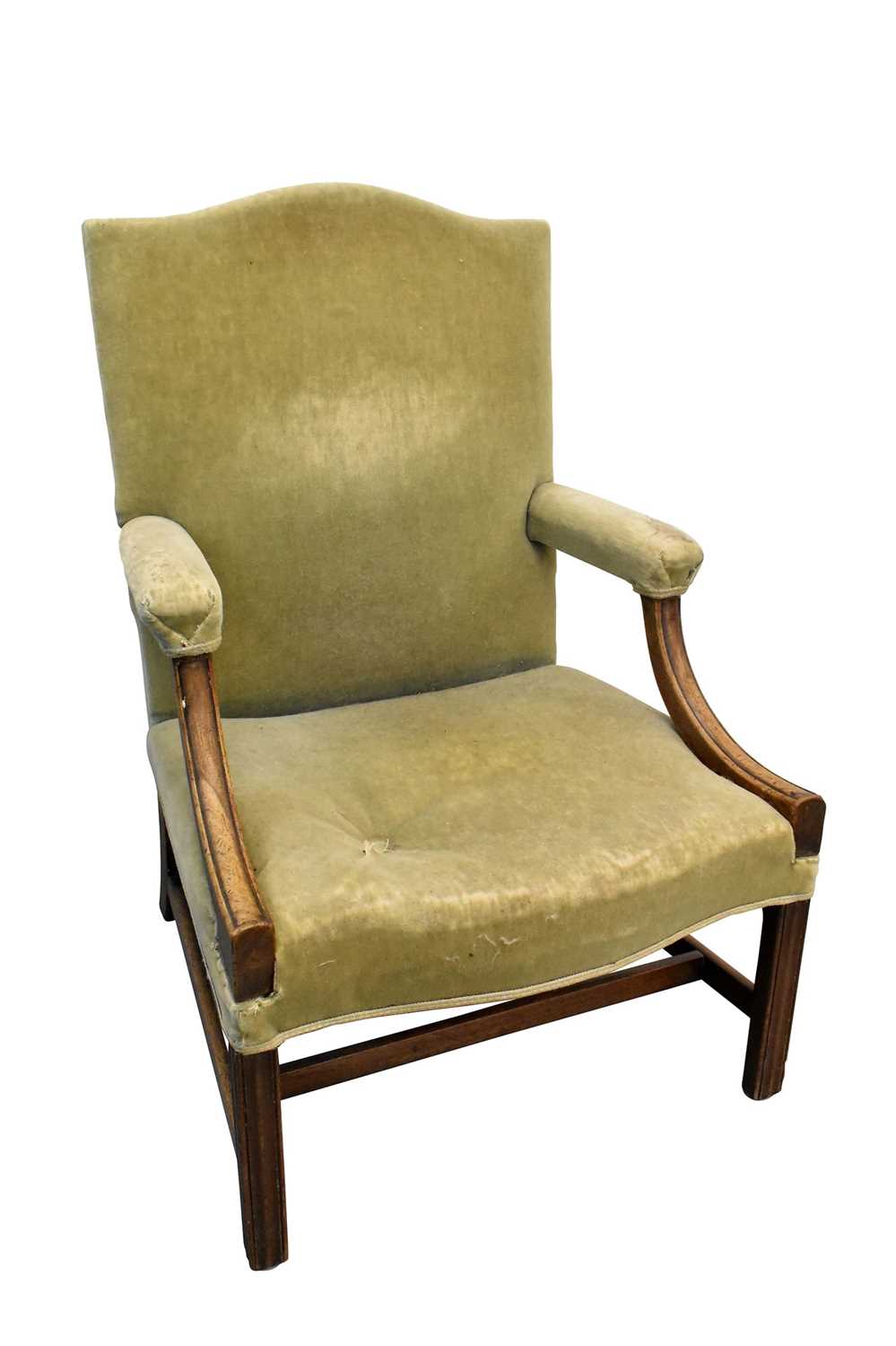 George III mahogany Gainsborough open armchair