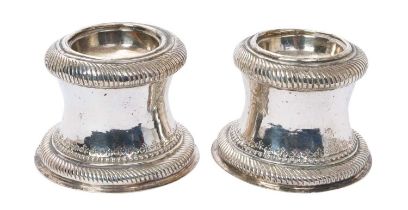 Pair of Queen Anne silver trencher salts, London 1702