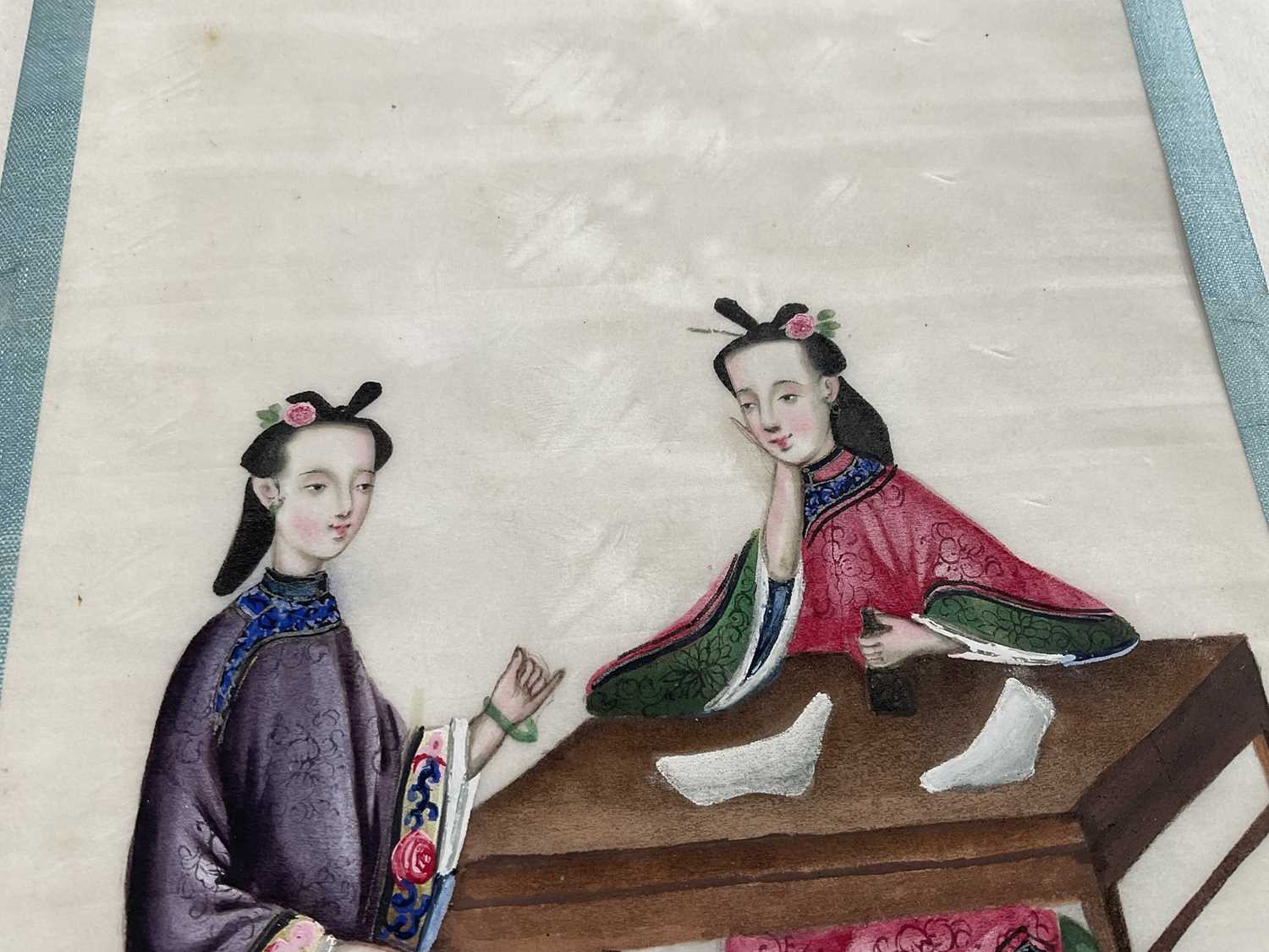 Album of antique Chinese rice paper paintings showing the production of silk - Image 27 of 27