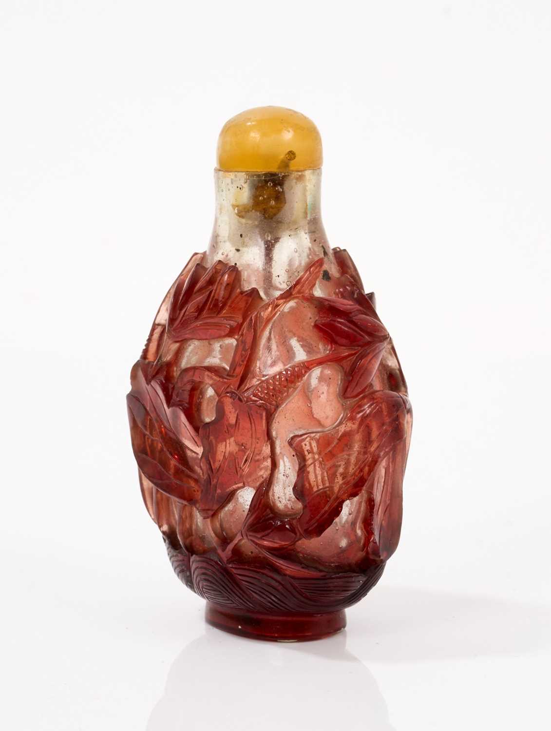 19th century Peking red overlay glass snuff - Image 2 of 5