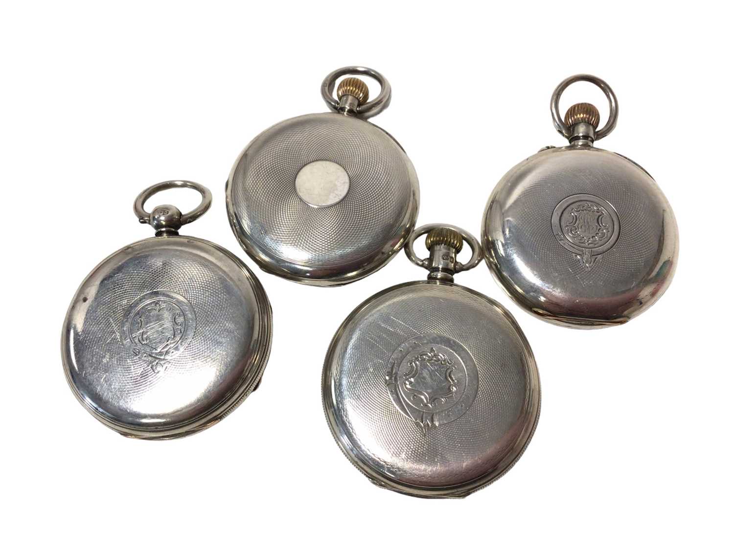 Four various 19th century silver cased pocket watches - Image 2 of 3