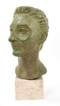 Eric Winters (1921-1968): Bronze head of his friend the artist Mary Millar Watt (1924-2023), signed