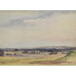 Henry Wilson (1864-1934) watercolour - Cambridge from the Jogs, signed, 23.5cm x 32cm, in glazed gil
