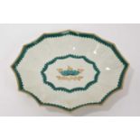 Worcester porcelain fan shaped green dish