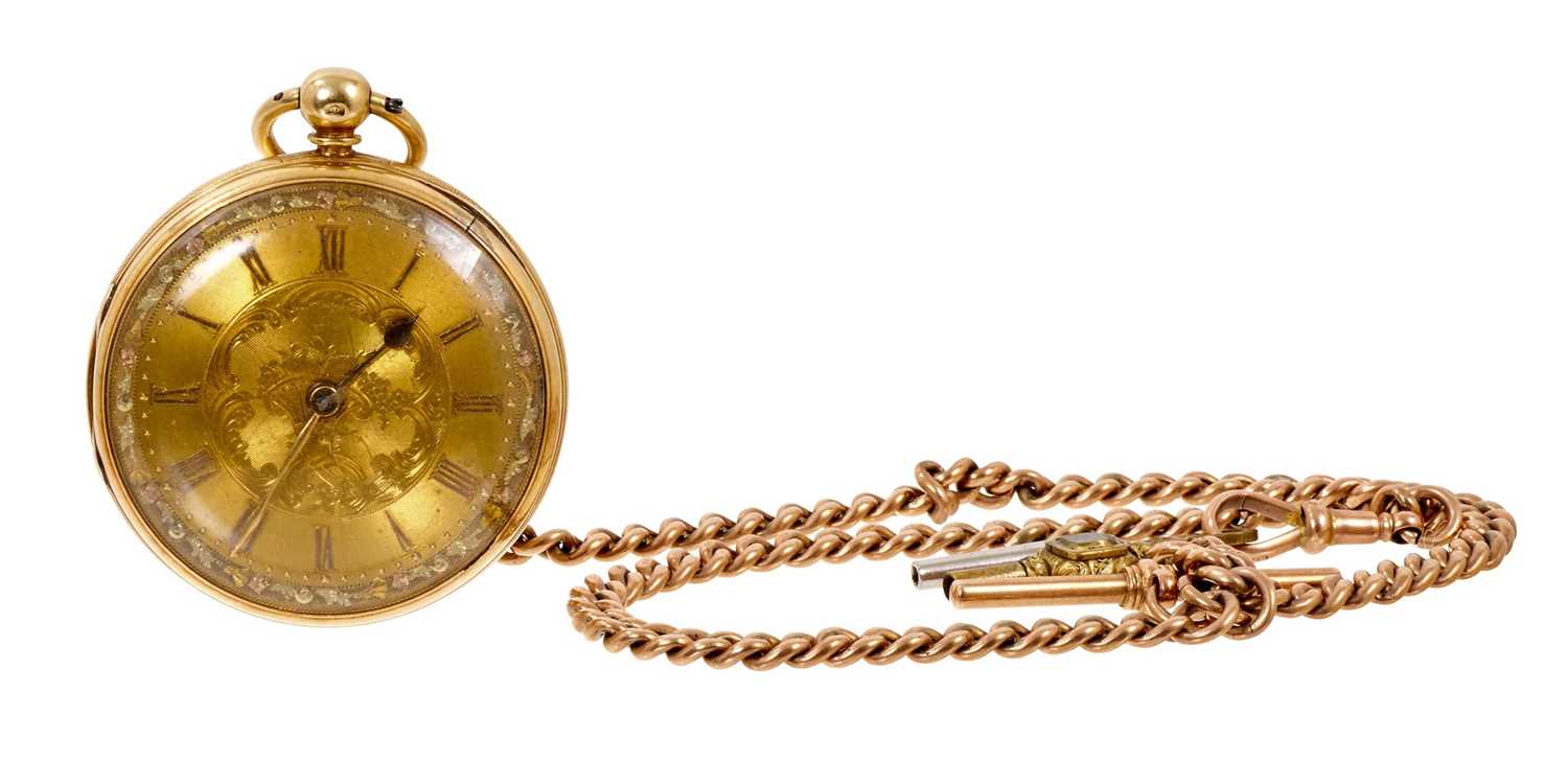Victorian 18ct gold pocket watch on 9ct gold chain