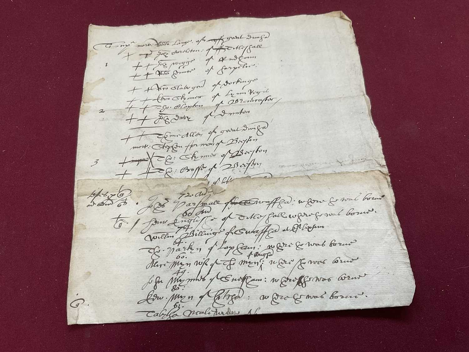 Of Norfolk and Sir Edward Coke (1552-1634) interest: Large archive of indentures on vellum and paper - Image 44 of 73