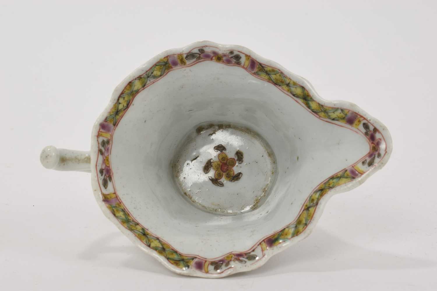 Early Worcester hexagonal cream boat, circa 1754 - Image 6 of 7